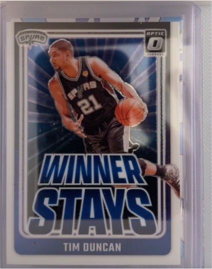 2024-25 Donruss Optic #12 Tim Duncan Winner Stays — front