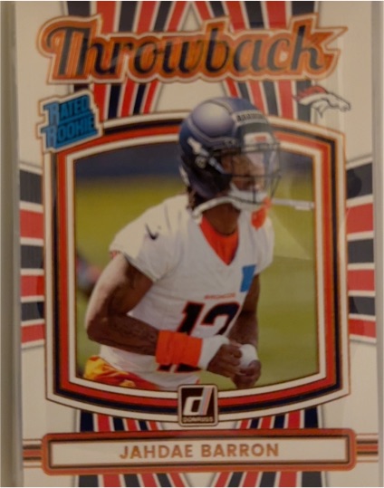 2025 Panini Donruss #24 Jahdae Barron Rated Rookie Throwback — front