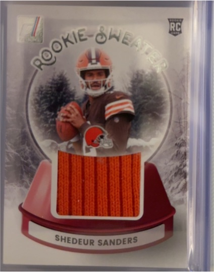 2025 Donruss #SWE-SSS Shedeur Sanders Rookie Sweater — front
