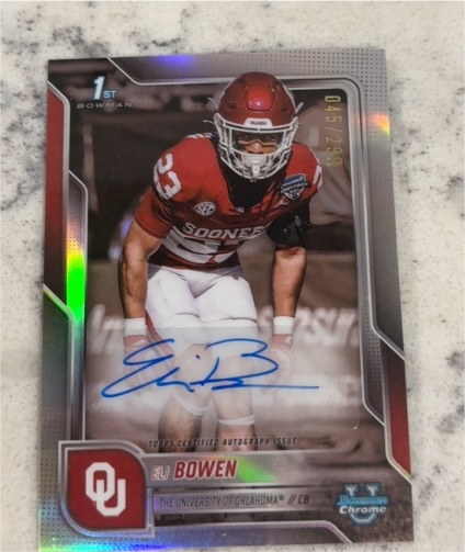 2025 Bowman Chrome University Eli Bowen #045/299 — front