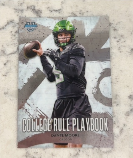 2025 Bowman Chrome University #CRP-15 Dante Moore College Rule Playbook — front