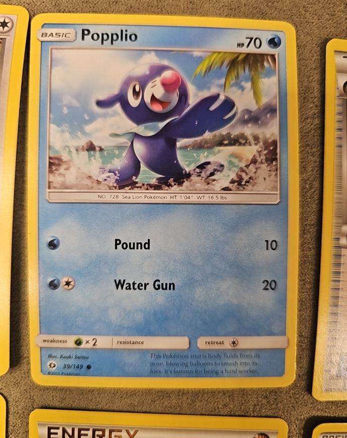 2017 Sun & Moon #39 Popplio — front