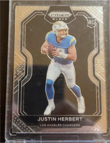2020 Panini Chronicles Prizm Black #PB-3 Justin Herbert — front