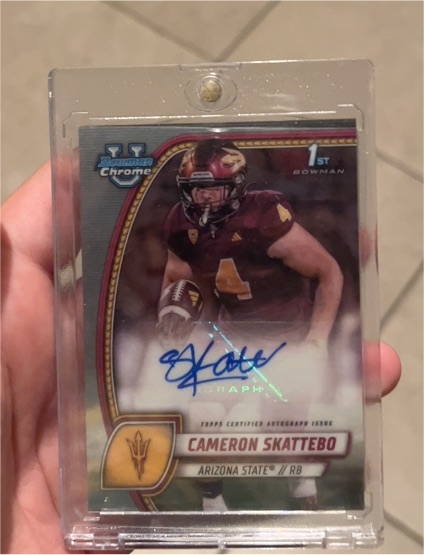 2024 Bowman University Chrome #PA-CSK Cameron Skattebo — front