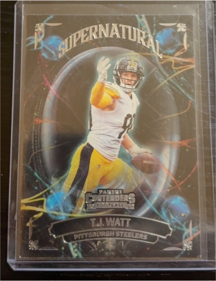 2022 Panini Contenders #SN-TJW T.J. Watt Supernatural — front