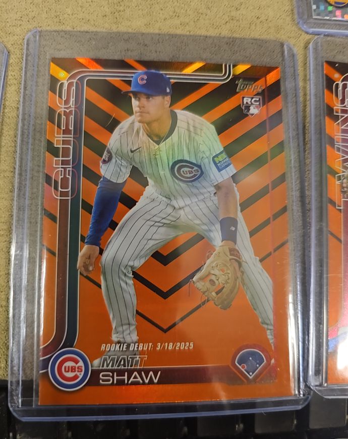 2025 Topps Update #US345 Matt Shaw Rookie Debut Orange — front