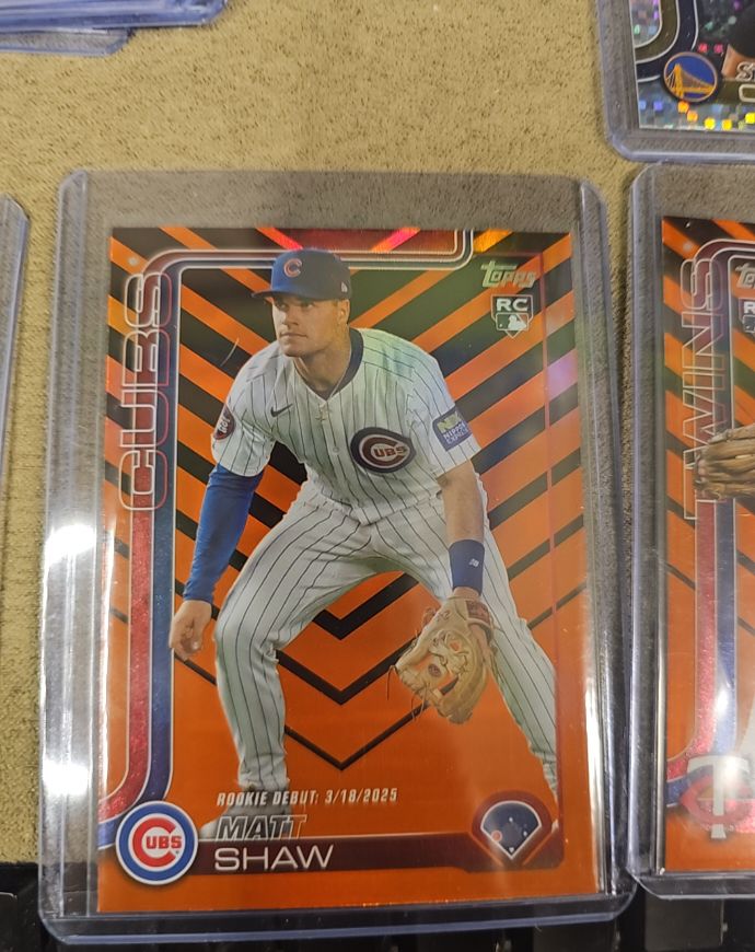 2025 Topps Update #US345 Matt Shaw Rookie Debut Orange — front