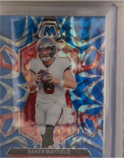 2023 Panini Mosaic Reactive Blue Mosaic Baker Mayfield — front