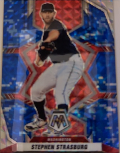 2022 Panini Mosaic Blue Camo #X Stephen Strasburg — front