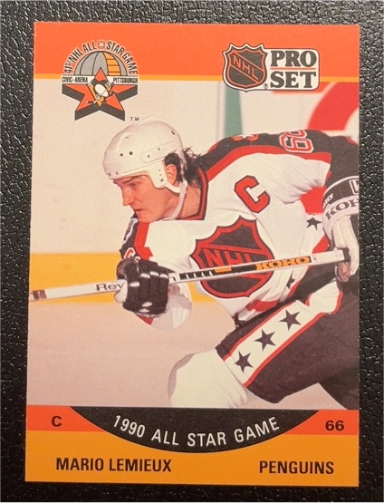 1990 Pro Set #66 Mario Lemieux 1990 All Star Game — front
