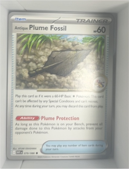 2023 Pokémon TCG Scarlet & Violet White Flare #079 Antique Plume Fossil — front
