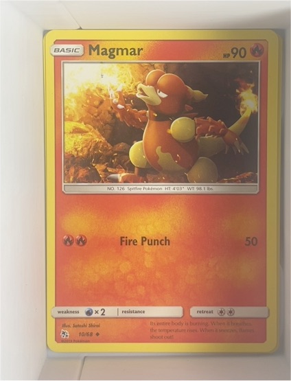 2019 Sun & Moon Hidden Fates #10 Magmar — front