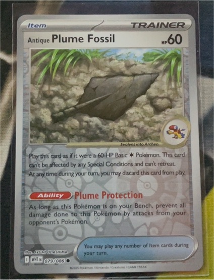 2023 Pokémon SV: White Flare #079 Antique Plume Fossil — front
