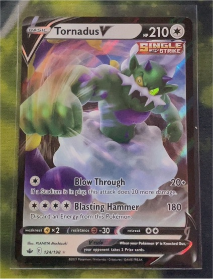 2021 Pokémon Chilling Reign #124 Tornadus V — front