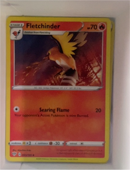 2020 Pokémon TCG SWSH Darkness Ablaze #31 Fletchinder — front