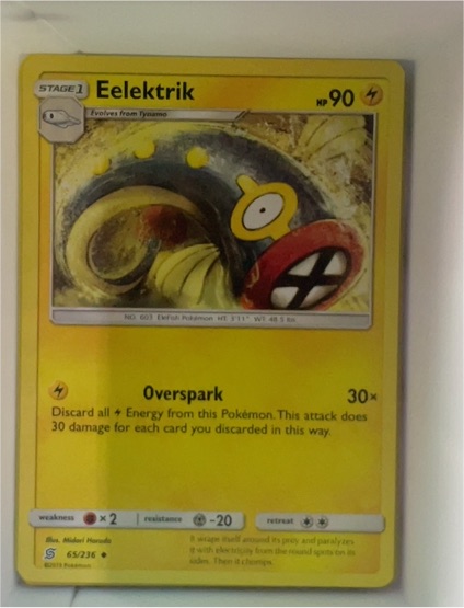 2019 Pokémon Sun & Moon Unified Minds #65 Eelektrik — front