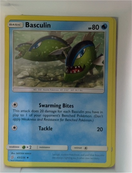 2019 Pokemon Sun & Moon Unified Minds #43 Basculin — front