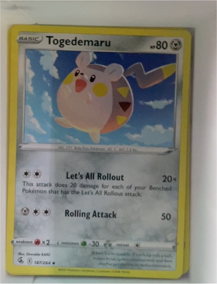 2021 Pokémon TCG Fusion Strike #187 Togedemaru — front