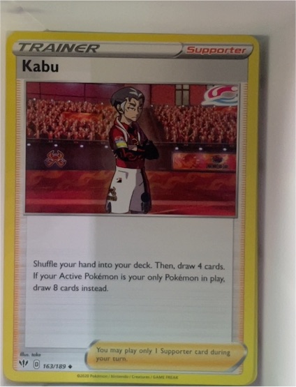 2020 Pokémon Sword & Shield Darkness Ablaze #163 Kabu — front