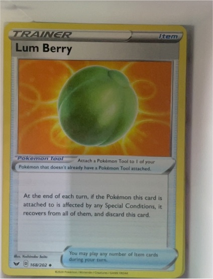2020 Pokemon Sword & Shield #168 Lum Berry — front