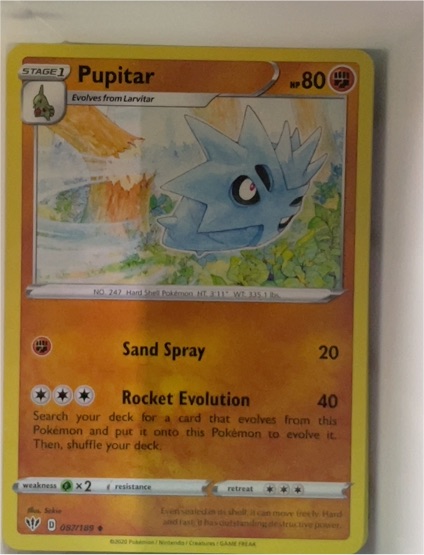 2020 Pokémon Darkness Ablaze #87 Pupitar — front