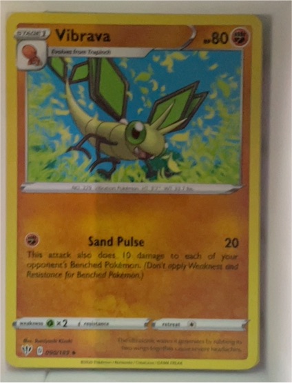 2020 Pokemon Sword & Shield Darkness Ablaze #090 Vibrava — front