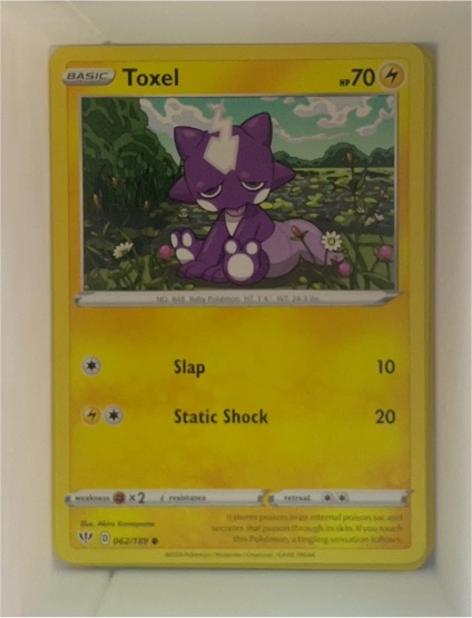 2020 Pokémon TCG Darkness Ablaze #62 Toxel — front
