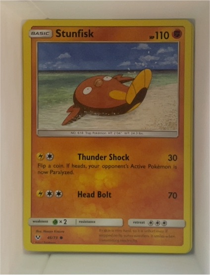 2017 Pokémon Sun & Moon Shining Legends #46 Stunfisk — front