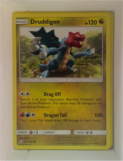 2019 Pokémon Unified Minds #157 Druddigon — front