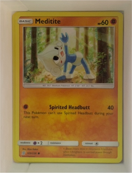 2019 Pokemon Unified Minds #109 Meditite — front