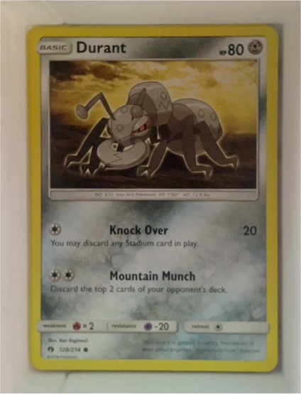 2018 Pokémon Sun & Moon Lost Thunder #128 Durant — front