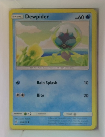 2019 Pokemon Unified Minds #48 Dewpider — front