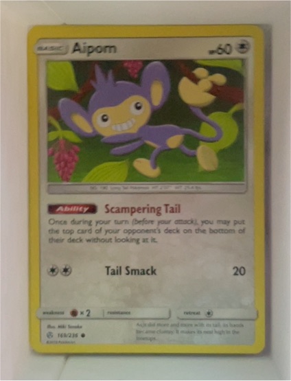 2019 Pokémon TCG Sun & Moon Cosmic Eclipse #169 Aipom — front