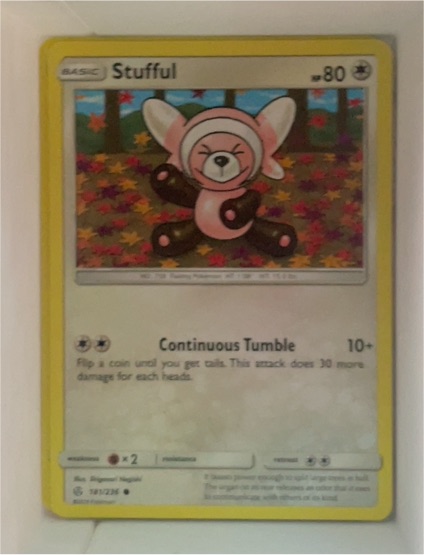 2019 Pokémon Sun & Moon Cosmic Eclipse #181 Stufful — front