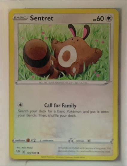 2020 Pokémon Sword & Shield Darkness Ablaze #135 Sentret — front