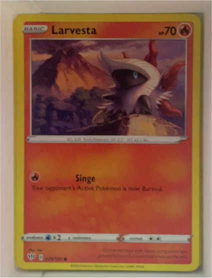 2020 Pokémon SWSH03: Darkness Ablaze #29 Larvesta — front