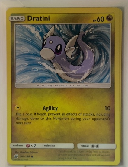 2019 Pokémon Sun & Moon Unified Minds #147 Dratini — front