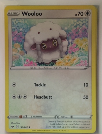 2020 Pokémon Sword & Shield #153 Wooloo — front