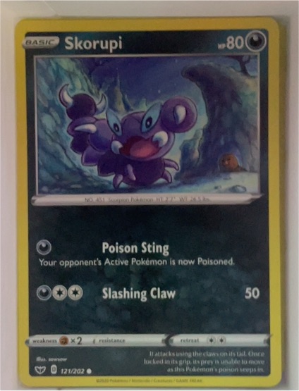 2020 Pokémon Sword & Shield #121 Skorupi — front