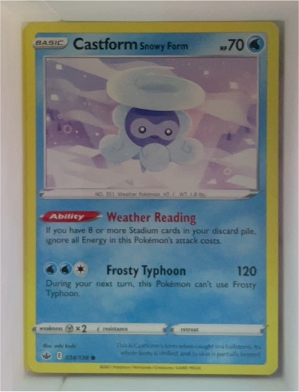 2021 Pokemon Sword & Shield Chilling Reign #034 Castform Snowy Form — front