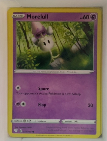 2020 Pokémon Sword & Shield Darkness Ablaze #079 Morelull — front