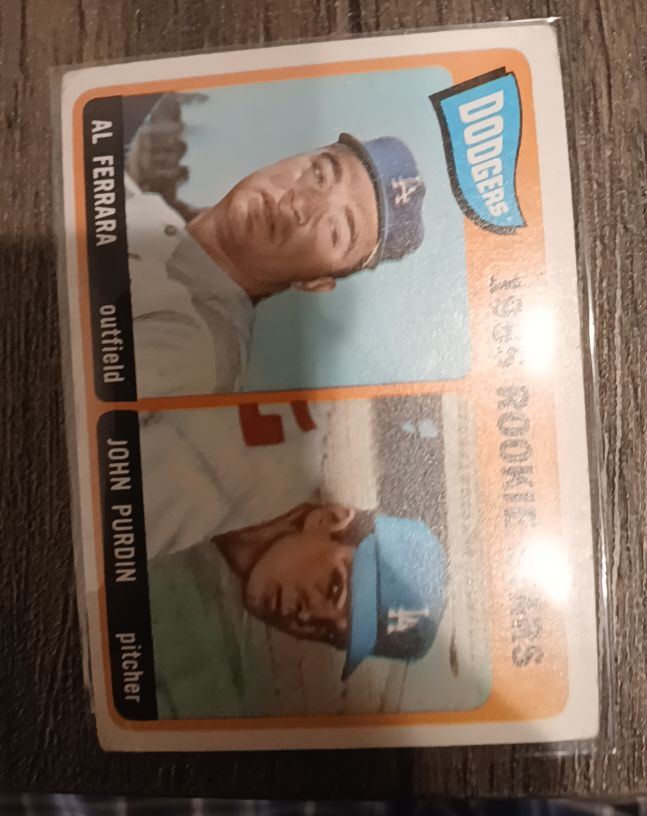 1965 Topps #331 Dodgers Rookie Stars Al Ferrara, John Purdin — front