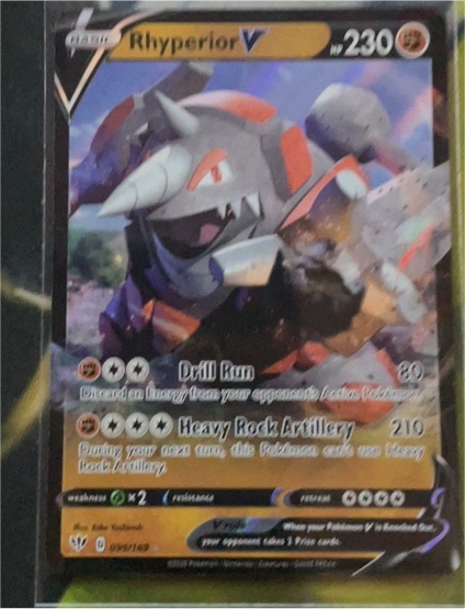 2020 Pokémon TCG Darkness Ablaze #095 Rhyperior V — front
