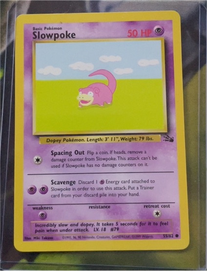 1999 Pokémon Fossil #55 Slowpoke — front