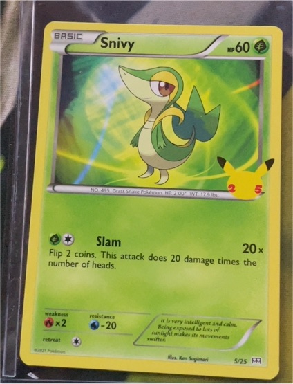 2021 McDonald's 25th Anniversary Promo #5 Snivy — front