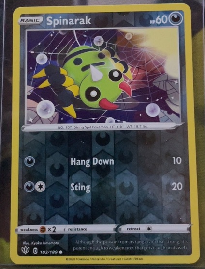 2020 Pokemon Darkness Ablaze #102 Spinarak — front
