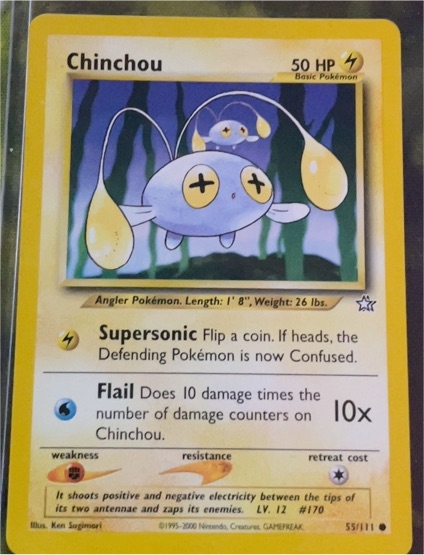2000 Neo Genesis #55 Chinchou — front