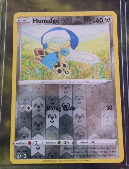 2020 Pokemon Sword & Shield Rebel Clash #133 Honedge — front