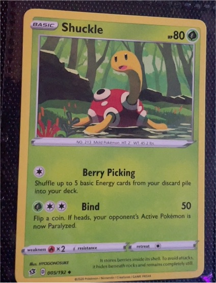 2020 Pokémon Sword & Shield Rebel Clash #5 Shuckle — front