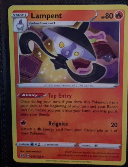 2020 Pokémon Rebel Clash #32 Lampent — front